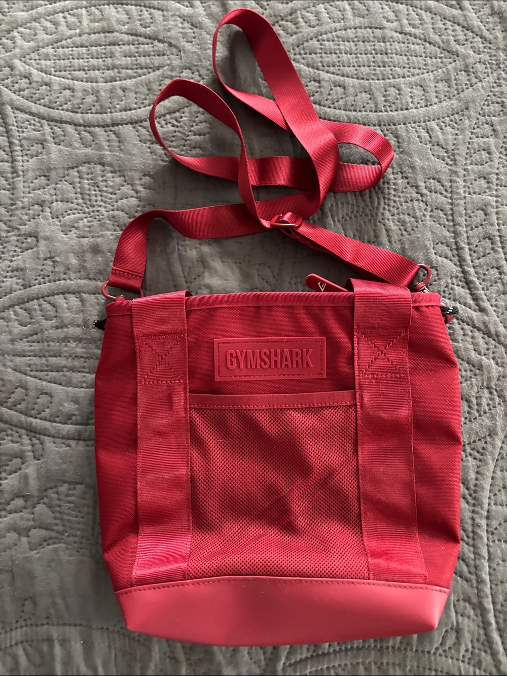 Gymshark Red Crossbody Tote with Mesh Front Pocket